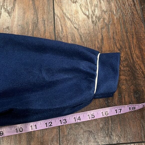 Rare VTG 1986 Wolverine  Velour Robe Size XL Navy Blue Long Zip Front new Sample - Picture 8 of 9